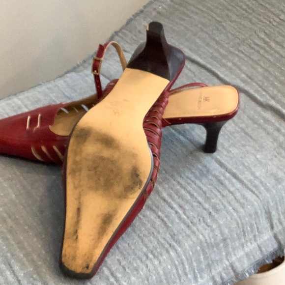Vintage Anne Klein Red Slingbacks, size 10, FTTS - Picture 6 of 6